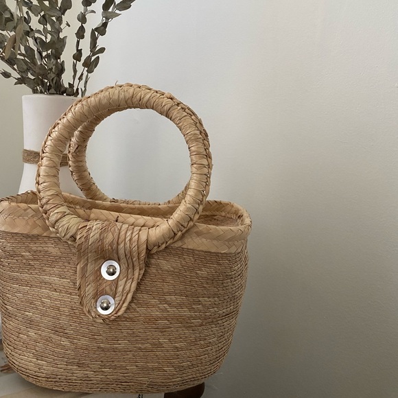 Handbags - Micro straw bag with zipper